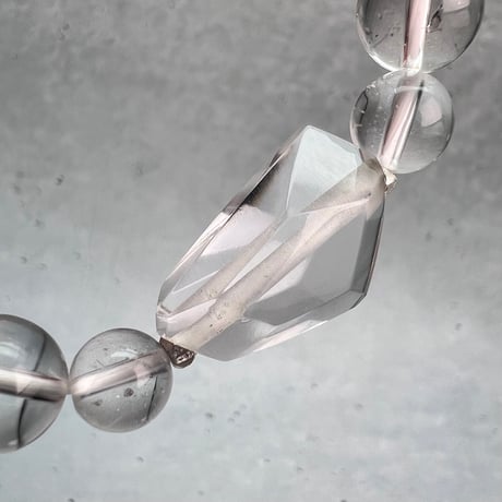【デザインブレスレット】ガネッシュヒマール産天然ヒマラヤ水晶×シルバー925/Ganesh Himal Himalayan Quartz Design Bracelet