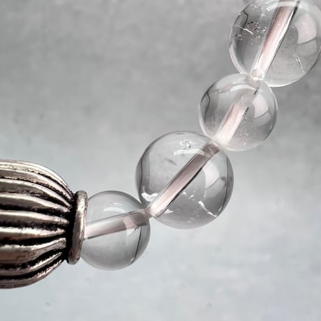 【デザインブレスレット】ガネッシュヒマール産天然ヒマラヤ水晶×シルバー925/Ganesh Himal Himalayan Quartz Design Bracelet