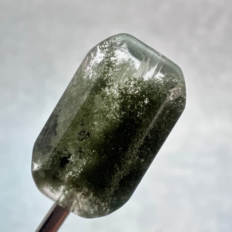 【ガネッシュヒマール産】天然ヒマラヤ水晶"手磨き加工"スクエアビーズ⑮/Ganesh Himal  Himalayan Quartz Square Beads