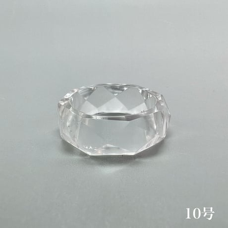 【ガネッシュヒマール産】天然ヒマラヤ水晶ファセットリング(10号,10.5号,11号,11.5号) /Ganesh Himal Himalayan Quartz Facet Ring