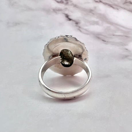 【ガネッシュヒマール産】クローライト&アクチノライトイン天然ヒマラヤ水晶S/V925リング/Ganesh Himal Chlorite&Actinorite in Quartz S/V925 Ring