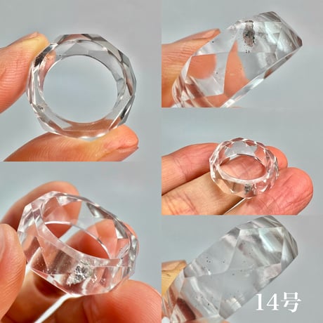 【ガネッシュヒマール産】天然ヒマラヤ水晶ファセットリング(12号〜15.5号) /Ganesh Himal Himalayan Quartz Facet Ring