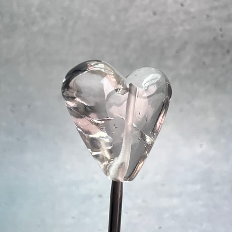 【ガネッシュヒマール産】天然ヒマラヤ水晶"手磨き加工"ハートビーズ⑤/Ganesh Himal Himalayan Quartz Heart Beads