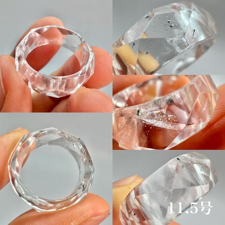 【ガネッシュヒマール産】天然ヒマラヤ水晶ファセットリング(10号,10.5号,11号,11.5号) /Ganesh Himal Himalayan Quartz Facet Ring
