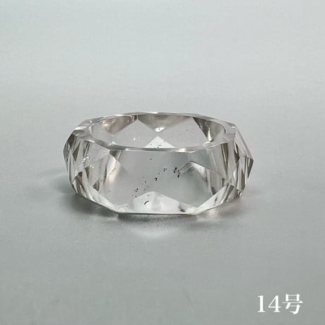 【ガネッシュヒマール産】天然ヒマラヤ水晶ファセットリング(12号〜15.5号) /Ganesh Himal Himalayan Quartz Facet Ring
