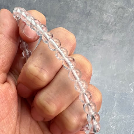 【ガネッシュヒマール産】天然ヒマラヤ水晶ブレスレット6mm内径18cm/Ganesh Himal Himalayan Quartz Bracelet