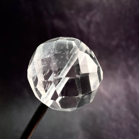 【カイラス産】天然ヒマラヤ水晶多面カットラウンドビーズ①/Kailash Himalayan Quartz Multi Cut Round Beads