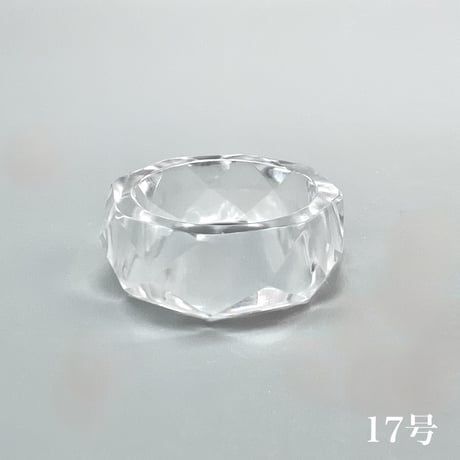 【ガネッシュヒマール産】天然ヒマラヤ水晶ファセットリング(16号〜19.5号) /Ganesh Himal Himalayan Quartz Facet Ring