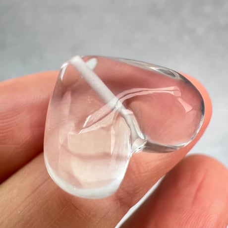 【ガネッシュヒマール産】天然ヒマラヤ水晶"手磨き加工"ハートビーズ④/Ganesh Himal Himalayan Quartz Heart Beads