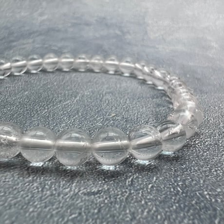 【ガネッシュヒマール産】天然ヒマラヤ水晶ブレスレット6mm内径18cm/Ganesh Himal Himalayan Quartz Bracelet
