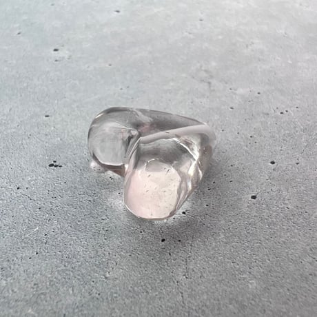 【ガネッシュヒマール産】天然ヒマラヤ水晶"手磨き加工"ハートビーズ⑤/Ganesh Himal Himalayan Quartz Heart Beads