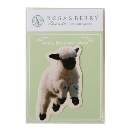 「Valais Blacknose Sheep」ステッカー仔羊 跳ねる