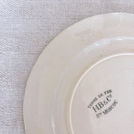 フランスアンティーク　HB＆Cie Choisy le roi製　デザート皿　Moscouシリーズ