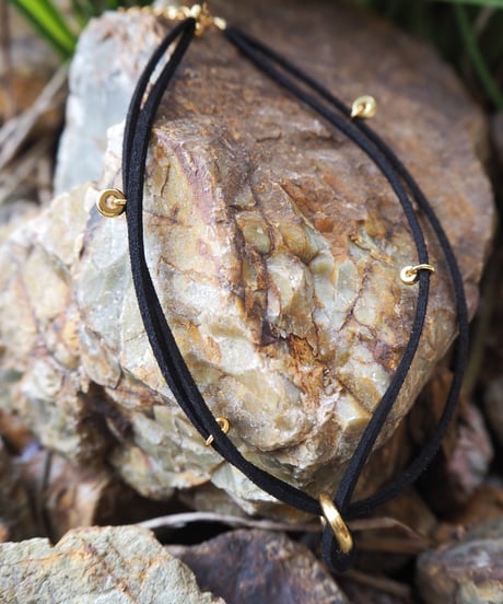 61100 Double Suede Choker(silver or gold)