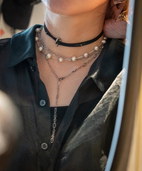 61100 Double Suede Choker(silver or gold)