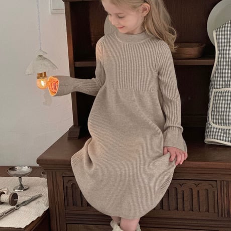 【order】Ribbed Knit Dress(90-140)