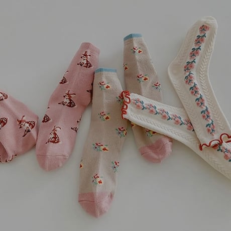 【order】3-pack socks/ Rosy(12-20cm)