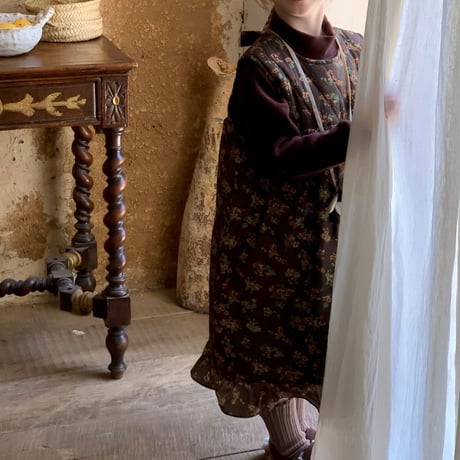 【order】Brown Floral Jumper Dress(90-130)