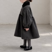 【order】Charcoal Gathered Coat (95-130)