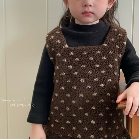 【order】Dot-Pattern Boa Jumper Dress(73-110)