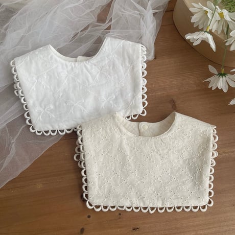 【order】Reversible Embroidered Bib Set