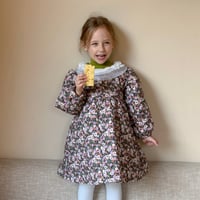 【order】Floral Ruffle-Collar Dress (90-130)