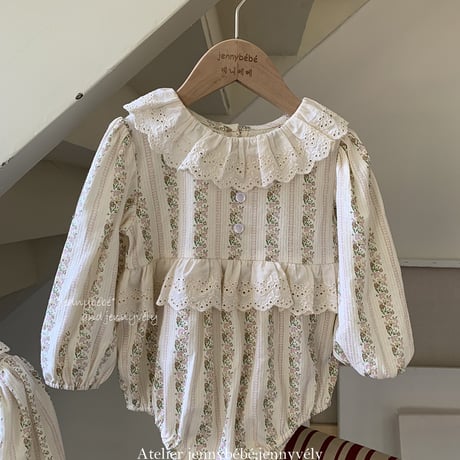 【order】Vintage Floral Frill Romper(66,73)/ dress(90)