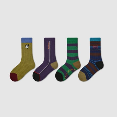 【order】4-pack socks/ playful(15-20cm)