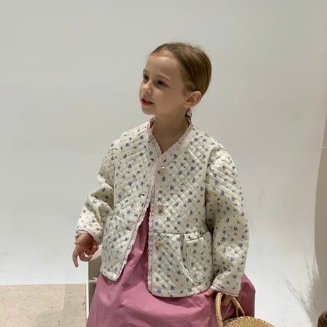【order】Floral Quilted Peplum Jacket(90-140)