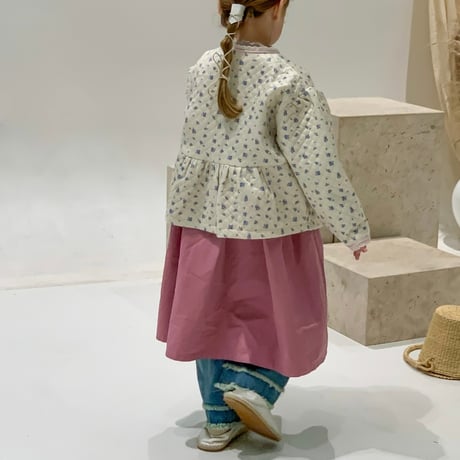 【order】Floral Quilted Peplum Jacket(90-140)