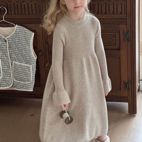 【order】Ribbed Knit Dress(90-140)