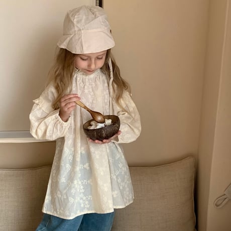 【order】Ivory Embroidery Blouse(90-140)