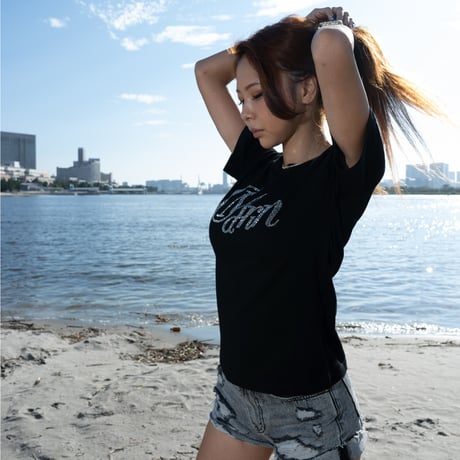 C.Marin CRYSTAL LOGO TEE｜レディース ラインストーンTシャツ