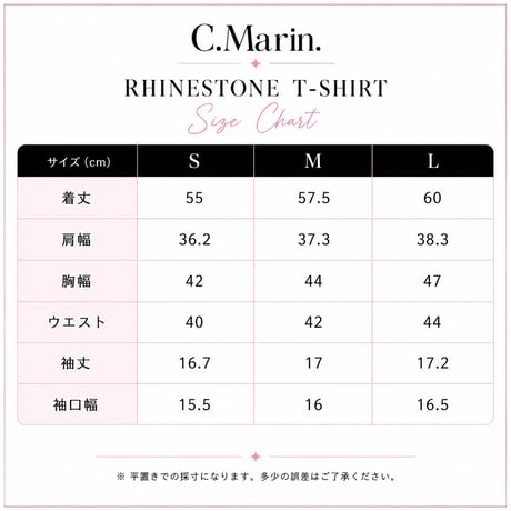 C.Marin CRYSTAL LOGO TEE｜レディース ラインストーンTシャツ