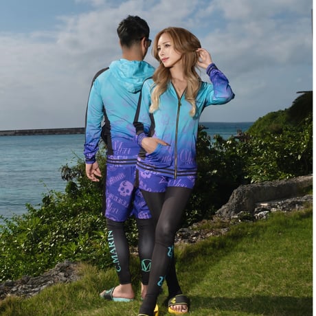【数量限定・再販なし】GRADATION 限定ラッシュガードSETUP｜SKY BLUE×PURPLE