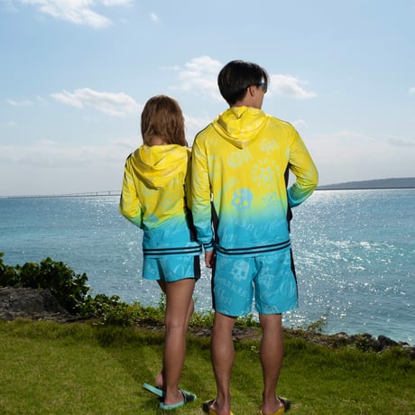 【数量限定・再販なし】GRADATION限定ラッシュガードSETUP｜YELLOW×SKY BLUE