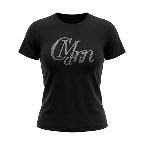 C.Marin CRYSTAL LOGO TEE｜レディース ラインストーンTシャツ