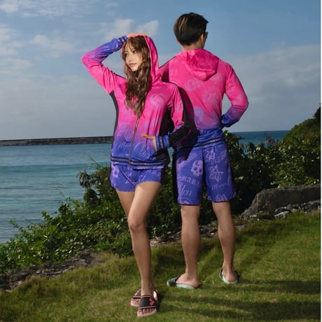 【数量限定・再販なし】GRADATION限定ラッシュガードSETUP｜PINK×PURPLE
