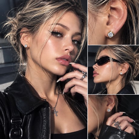 ANG l Radiant Stone Stud Pierce