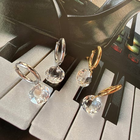 ANG l  Crystal Drop Hoop Pierce
