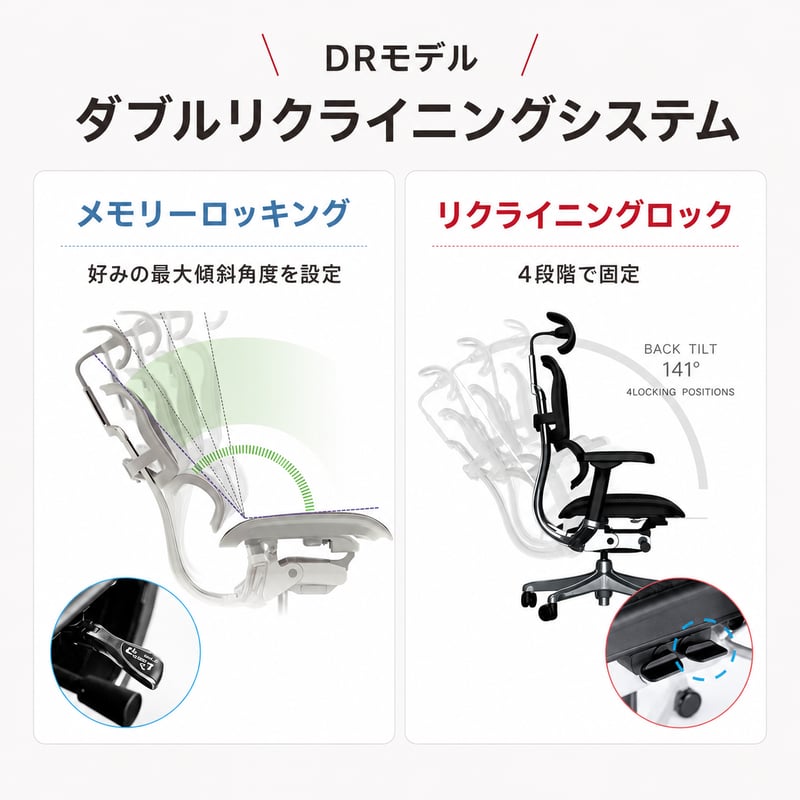 エルゴヒューマンPro2オットマン-DR-ブラックフレーム(設置組立込み