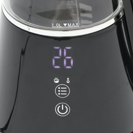 温度調節機能付き電気ケトル 1.0L　800W　ブラック