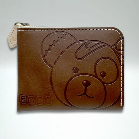 【送料無料・冷凍とんかつと同梱不可】ボコられグマのボコ（BOCO）本革 小さい財布　ガールズ＆パンツァー