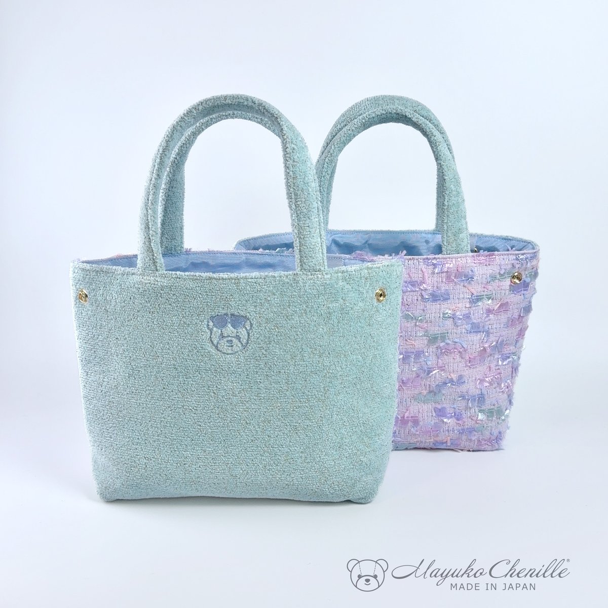 2wayバッグ ミントジュエル×ラベンダーコンビ | Mayuko Chenille