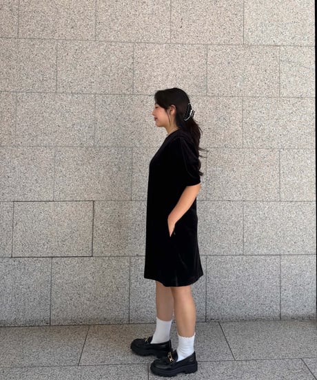 ベロアミニワンピース(ブラック)