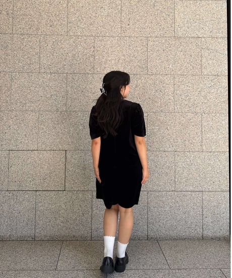 ベロアミニワンピース(ブラック)