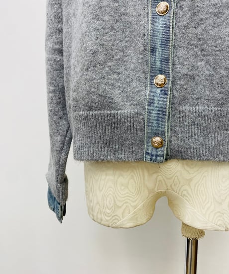デニムドッキング ニットカーディガン