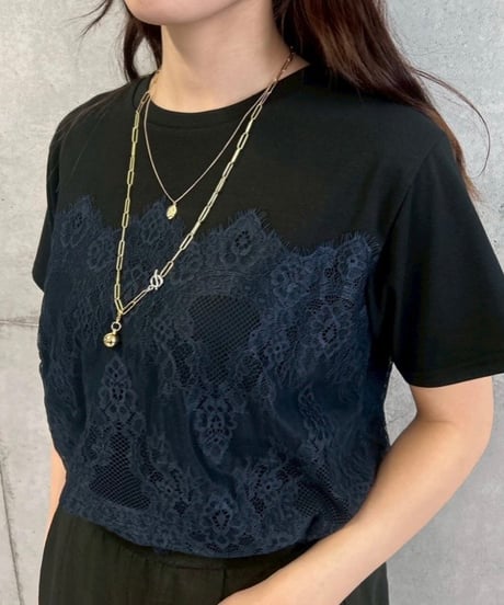 レースビスチェ風Tシャツ