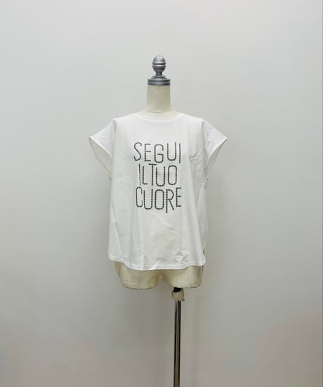 後ろファスナー ロゴTシャツ