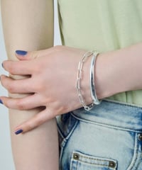 メタルライン×チェーン レイヤードブレスレット
